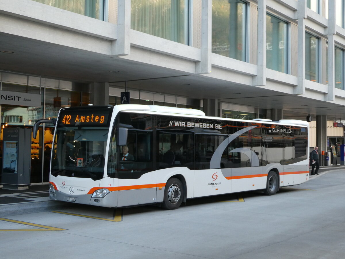 (243'532) - AAGU Altdorf - Nr. 19/UR 9226 - Mercedes am 7. Dezember 2022 beim Bahnhof Altdorf