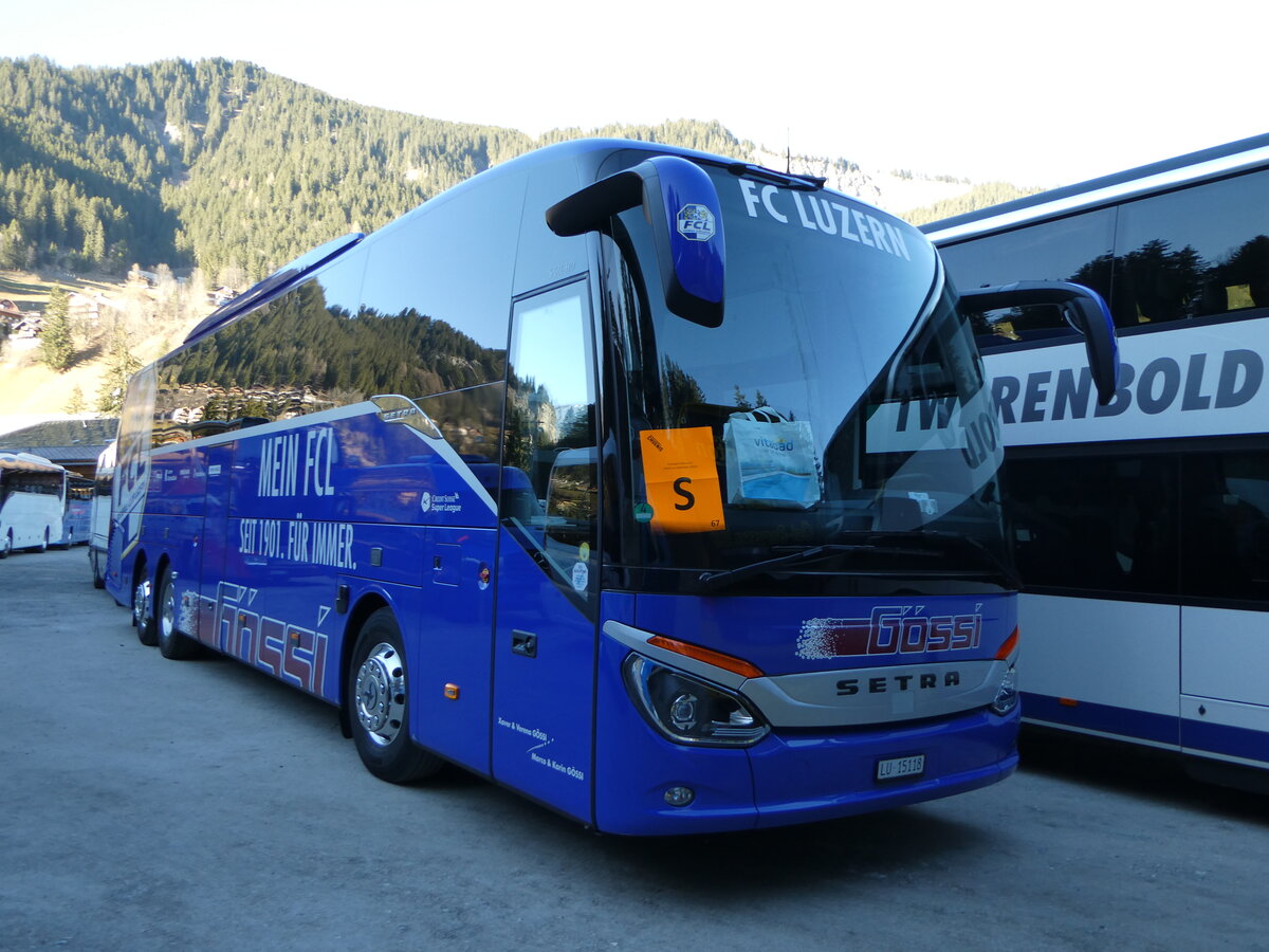 (244'765) - Gssi, Horw - LU 15'118 - Setra am 7. Januar 2023 in Adelboden, ASB