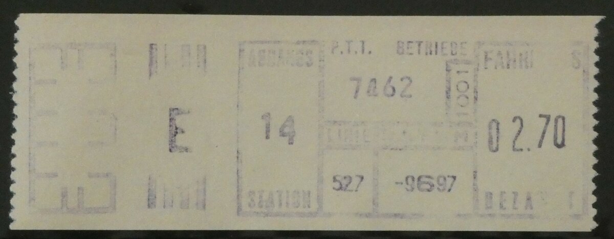 (245'096) - PTT-Einzelbillet am 16. Januar 2023 in Thun