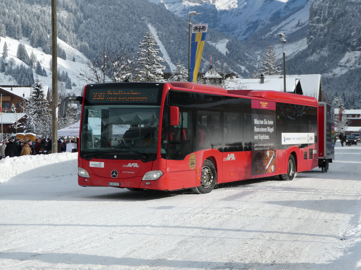 (245'244) - AFA Adelboden - Nr. 97/BE 823'927 - Mercedes am 22. Januar 2023 beim Bahnhof Kandersteg