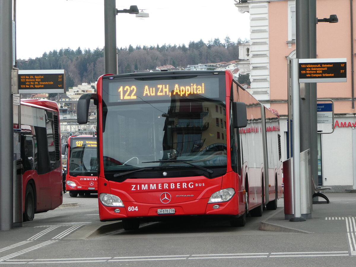 (245'746) - AHW Horgen - Nr. 604/ZH 878'278 - Mercedes am 3. Februar 2023 beim Bahnhof Wdenswil