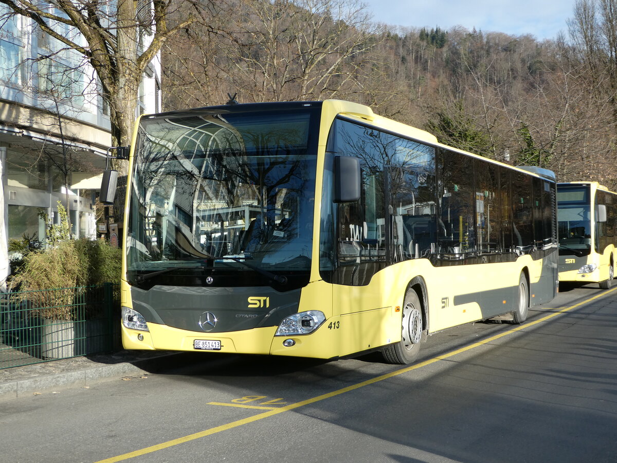 (246'049) - STI Thun - Nr. 413/BE 851'413 - Mercedes am 11. Februar 2023 bei der Schifflndte Thun 