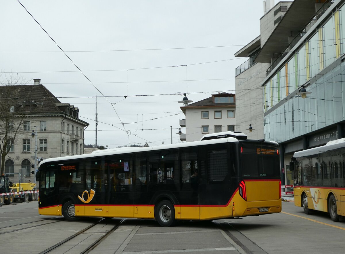(246'618) - PostAuto Ostschweiz - TG 158'215/PID 11'856 - MAN am 25. Februar 2023 beim Bahnhof Frauenfeld