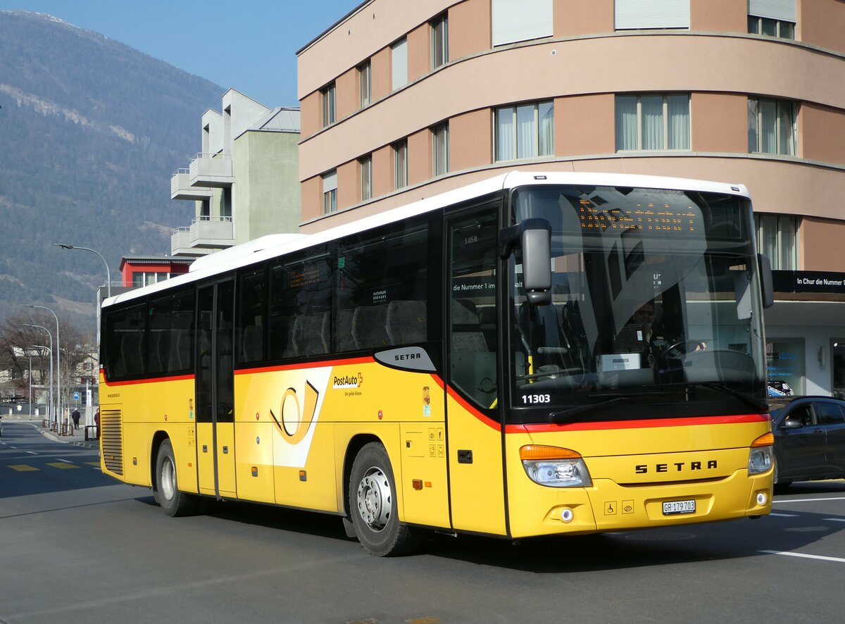 (246'817) - PostAuto Graubnden - GR 179'703/PID 11'303 - Setra am 3. Mrz 2023 in Chur, Oberalpstrasse