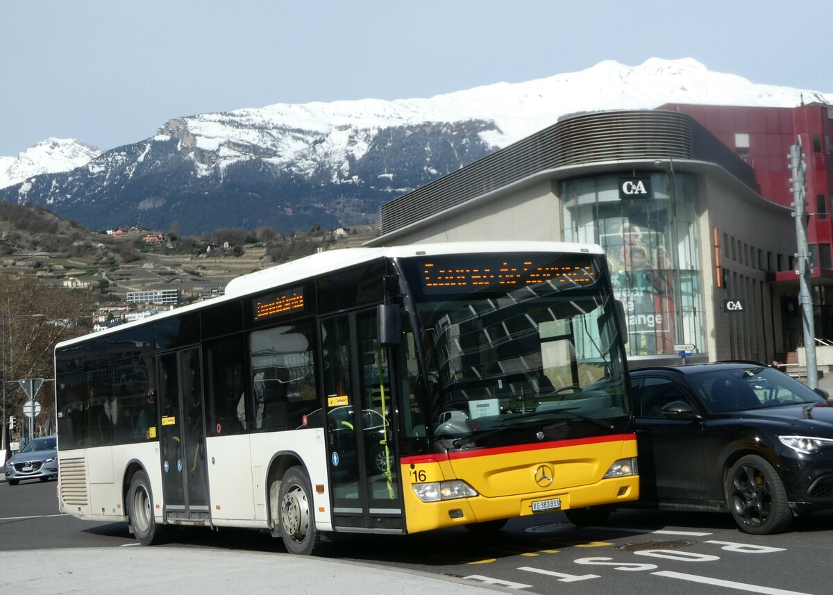 (247'228) - Lathion, Sion - Nr. 16/VS 383'833/PID 5355 - Mercedes (ex TPC Aigle) am 16. Mrz 2023 beim Bahnhof Sion