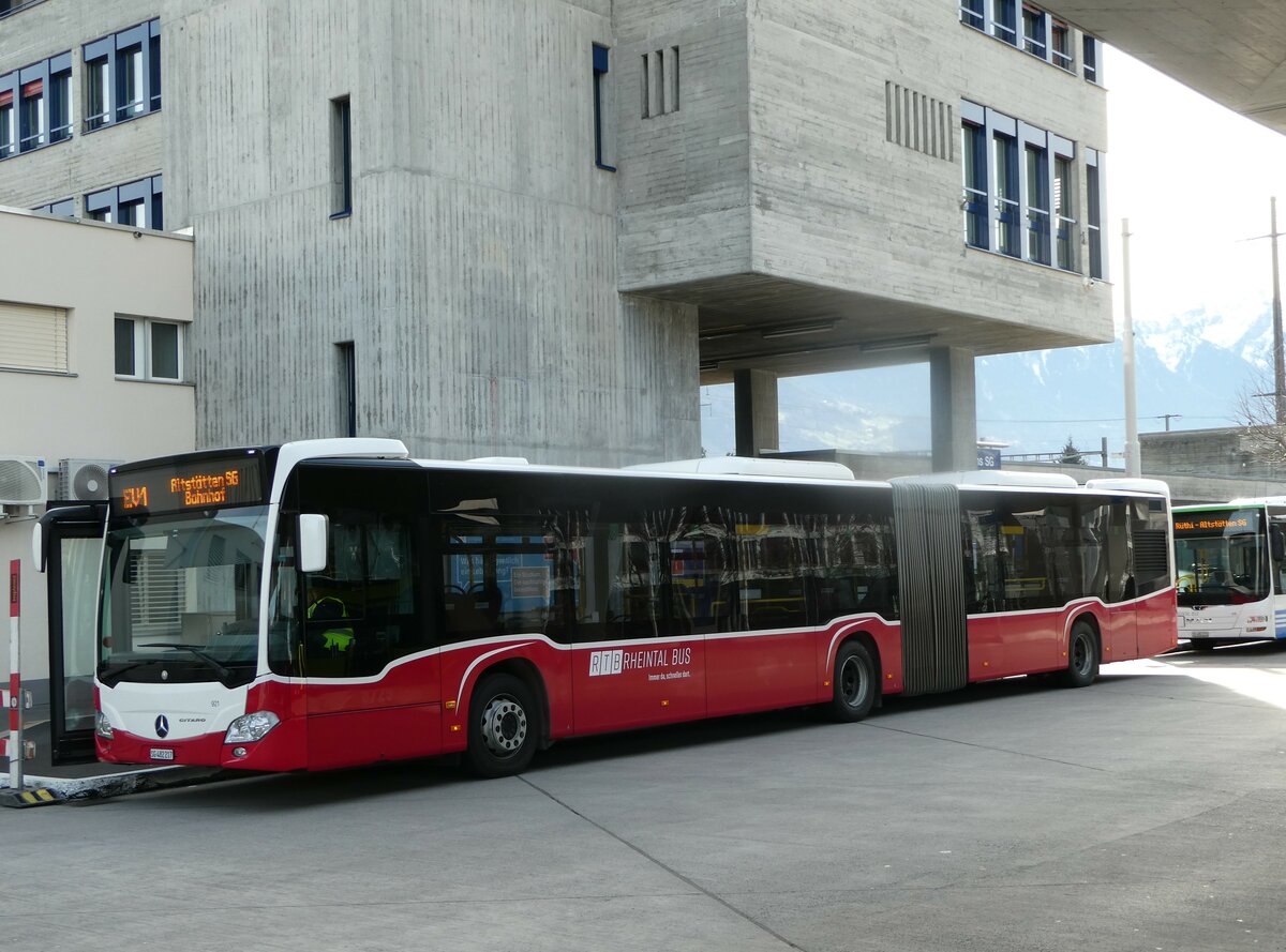 (247'303) - RTB Altsttten - Nr. 921/SG 482'217 - Mercedes (ex Wiener Linien, A-Wien Nr. 8725) am 17. Mrz 2023 beim Bahnhof Buchs