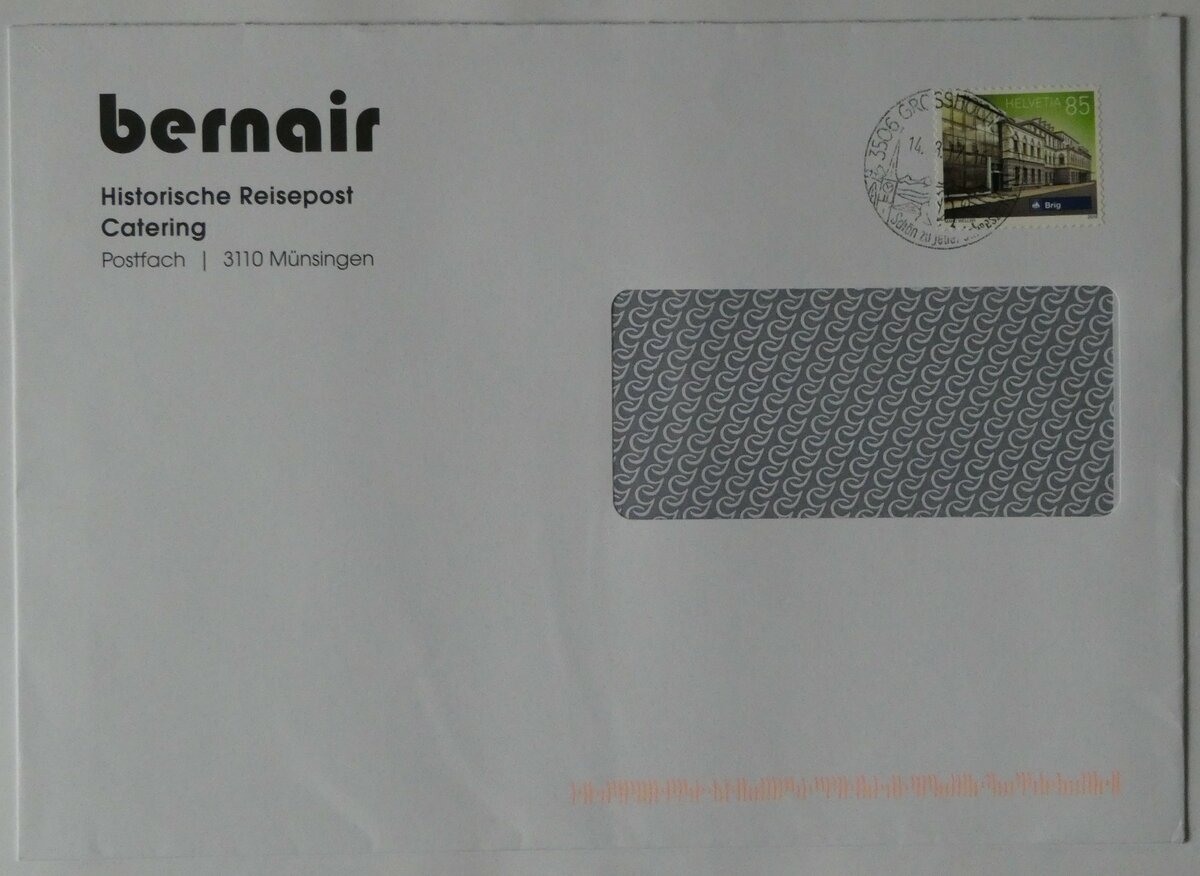 (248'744) - Bernair-Briefumschlag vom 14. August 2017 am 17. April 2023 in Thun