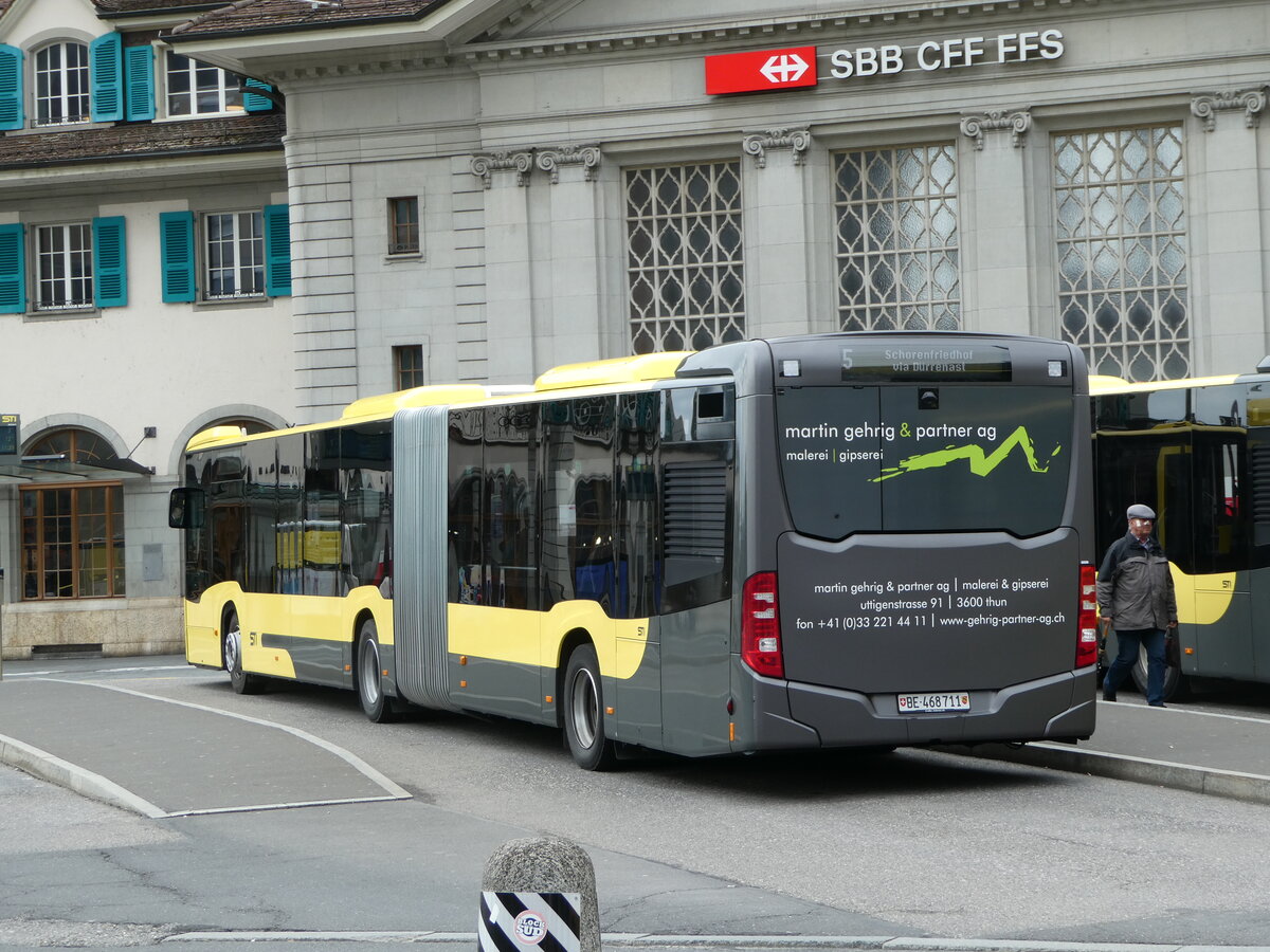 (248'856) - STI Thun - Nr. 711/BE 468'711 - Mercedes am 19. April 2023 beim Bahnhof Thun