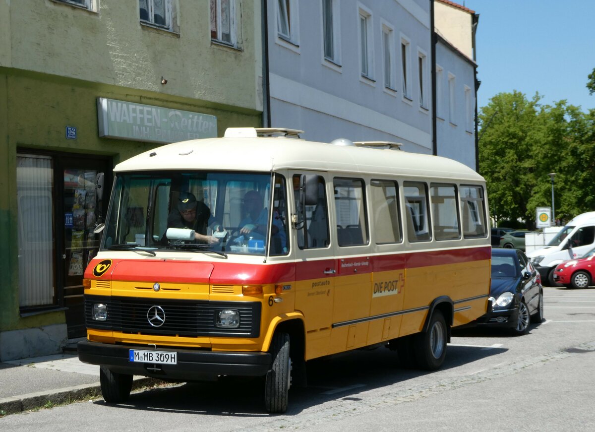 (250'994) - Hahn, Mnchen - Nr. 6/M-MB 309H - Mercedes (ex Mller, CH-Ennetmoos Nr. 6; ex Portenier, CH-Adelboden Nr. 6; ex Geiger, CH-Adelboden Nr. 6) am 4. Juni 2023 in Dingolfing, Industriemuseum