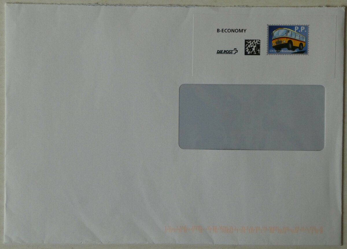 (251'654) - Briefumschlag mit Postauto-Frankatur am 18. Juni 2023 in Thun