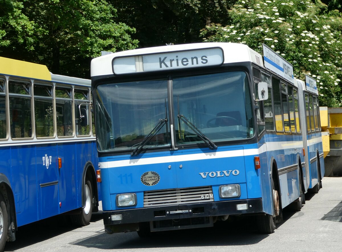 (251'688) - Krauer, Kehrsatz - Volvo/R&J (ex VBL Luzern Nr. 111) am 18. Juni 2023 in Burgdorf, kihof Ziegelgut