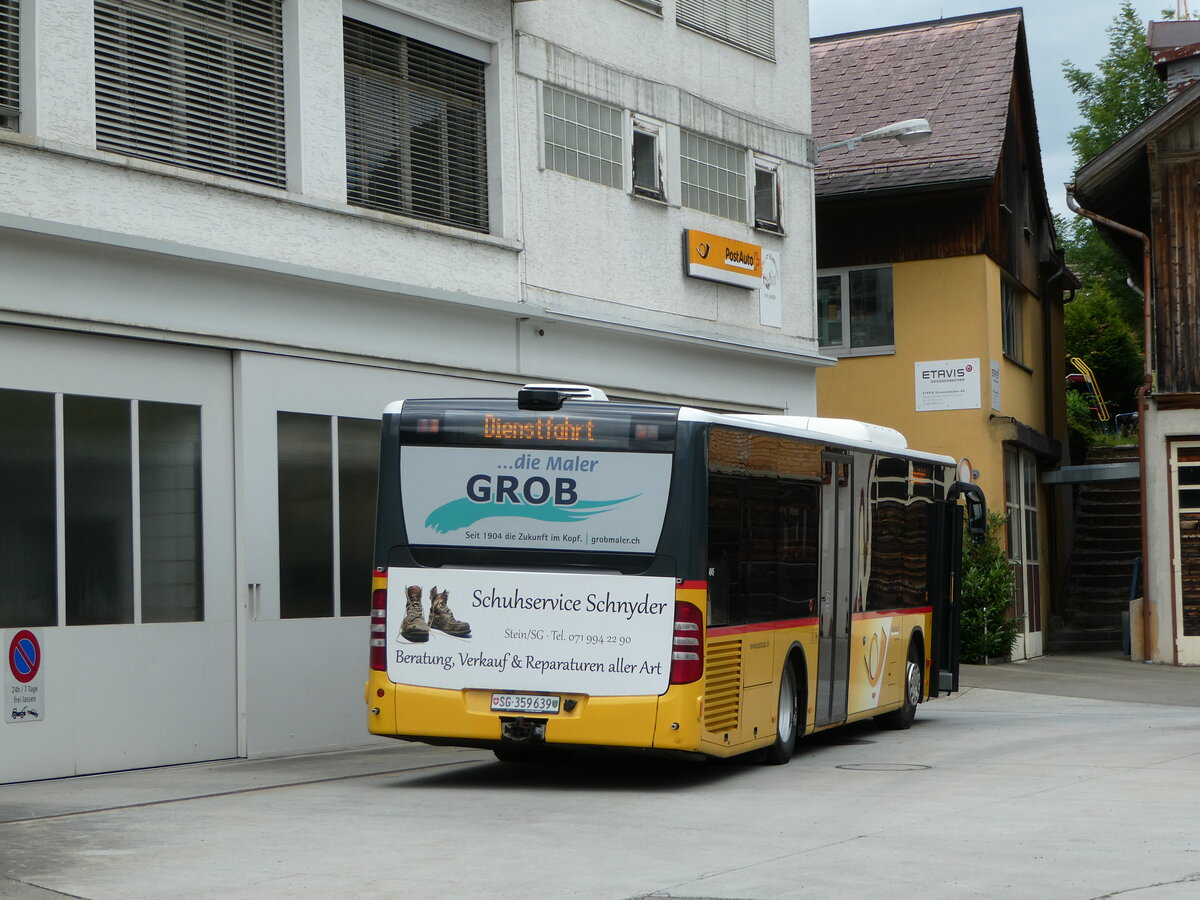 (252'363) - PostAuto Ostschweiz - SG 359'639/PID 4945 - Mercedes (ex Abderhalden, Wildhaus) am 4. Juli 2023 in Urnsch, Garage