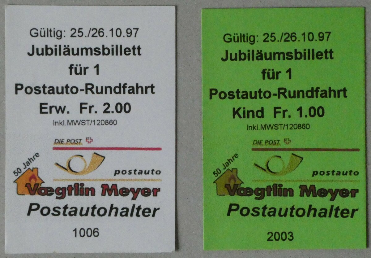 (252'754) - Postauto-Rundfahrt Jubilumsbillette am 16. Juli 2023 in Thun