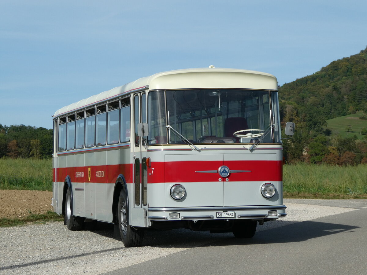 (255'392) - Borer, Neuhausen - Nr. 7/SH 19'684 - Saurer/Tscher (ex Heiniger, Btzberg; ex ASS Schleitheim Nr. 22; ex ASS Schleitheim Nr. 7) am 17. September 2023 in Siblingen, Siblinger Hhe