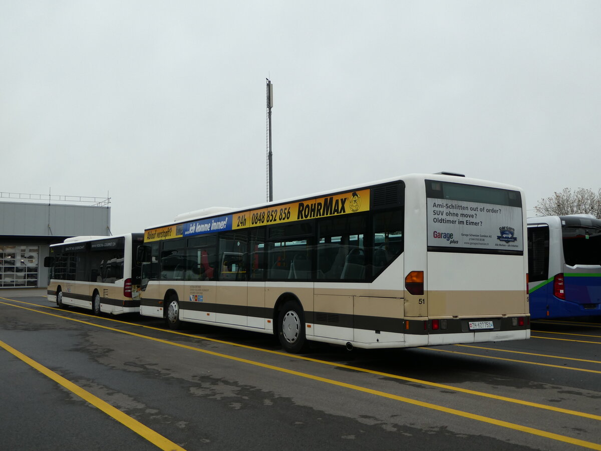 (257'111) - AZZK Zollikon - Nr. 51/ZH 627'751 - Mercedes am 18. November 2023 in Winterthur, Daimler Buses