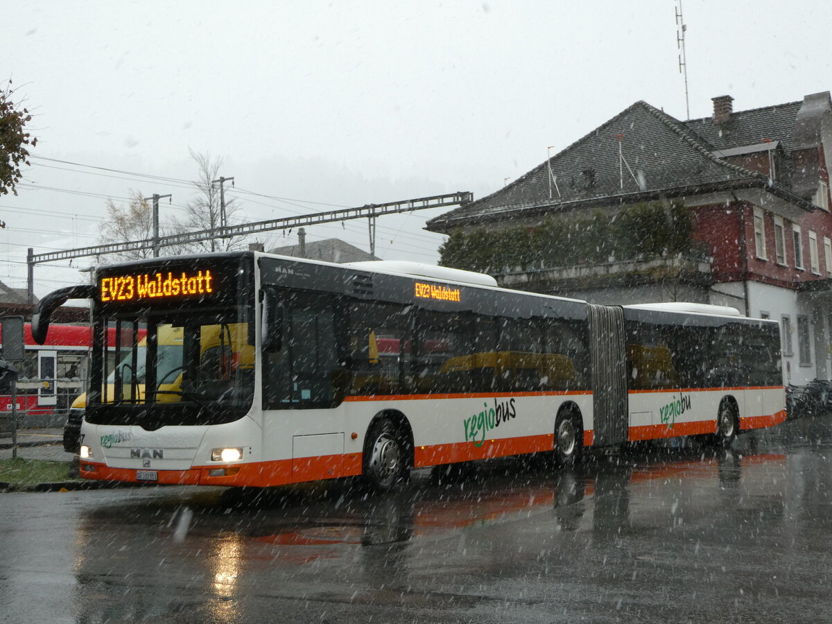 (257'294) - Regiobus, Gossau - Nr. 47/SG 332'551 - MAN am 28. November 2023 beim Bahnhof Appenzell