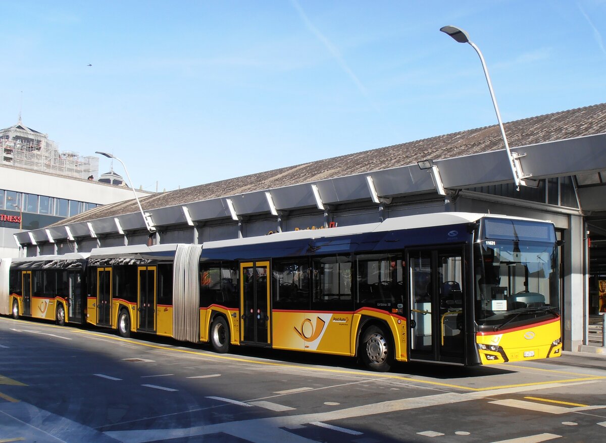 (258'018) - PostAuto Bern - Nr. 11'631/BE 407'862/PID 11'631 - Solaris am 30. Dezember 2023 in Bern, Postautostation