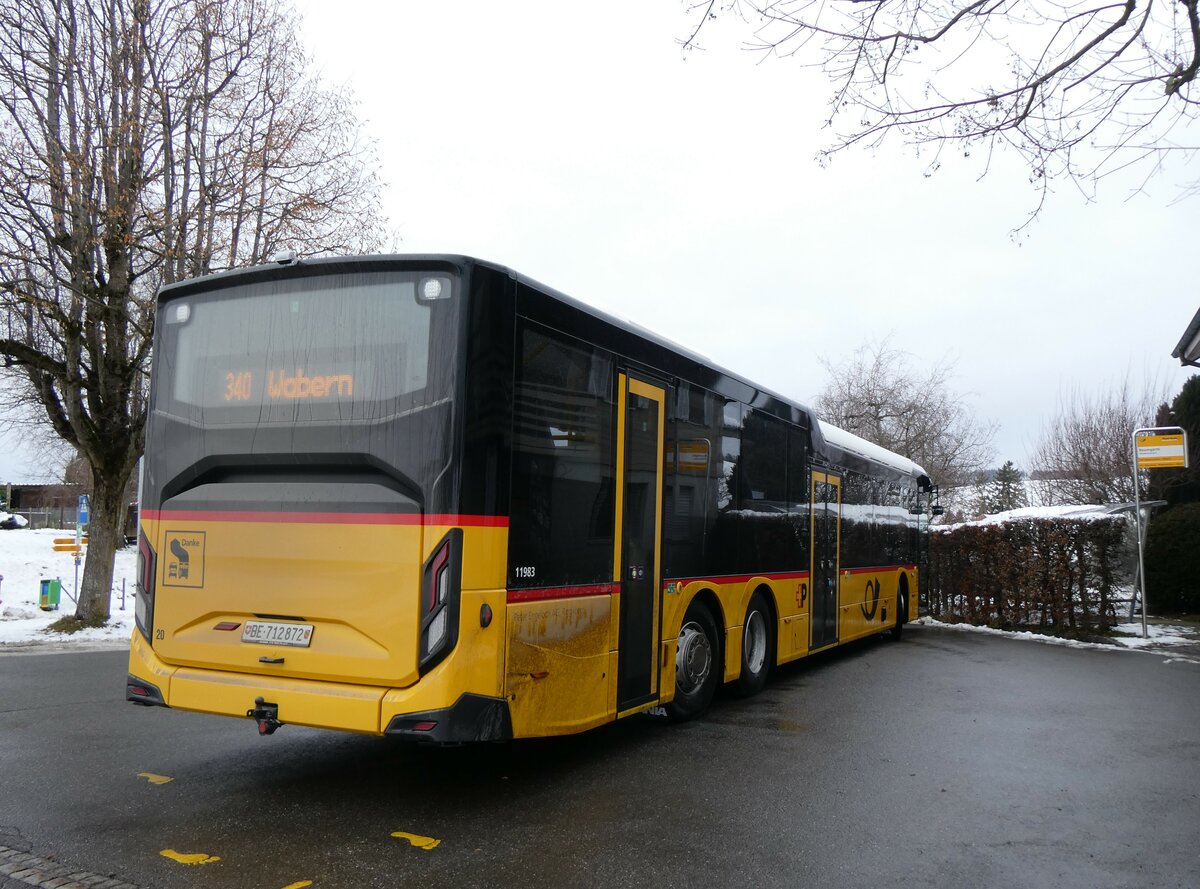 (258'847) - Engeloch, Riggisberg - Nr. 20/BE 712'872/PID 11'983 - Scania am 22. Januar 2024 in Niedermuhlern, Baumgrtli