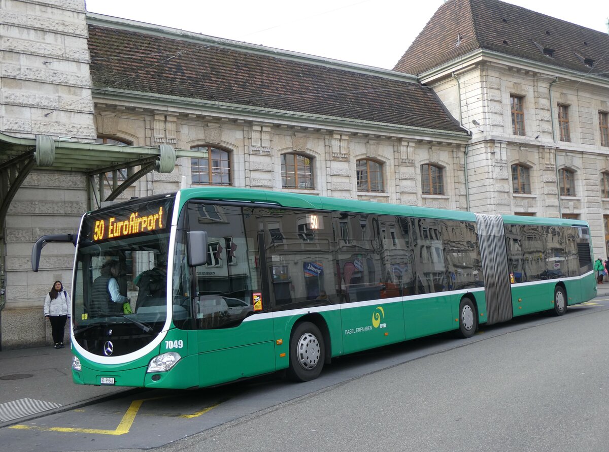 (259'007) - BVB Basel - Nr. 7049/BS 99'349 - Mercedes am 30. Januar 2024 beim Bahnhof Basel