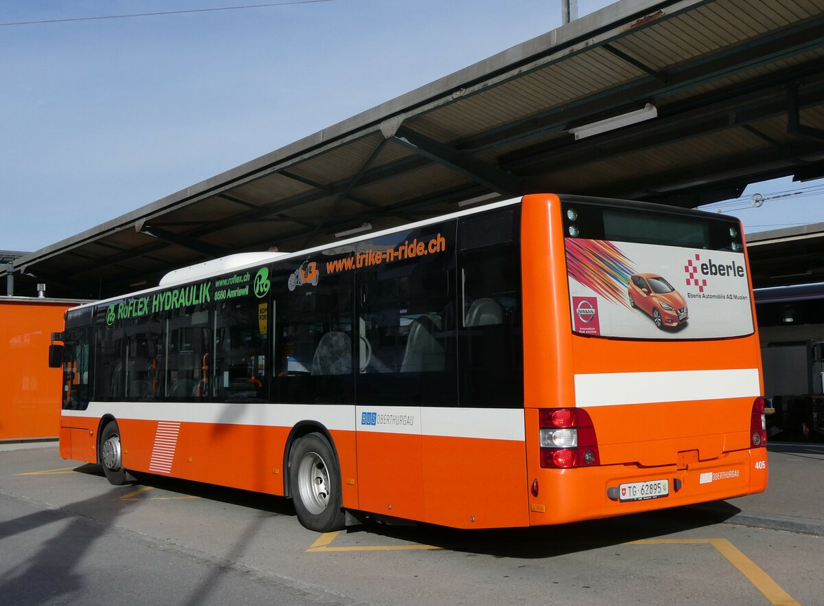 (259'339) - BOTG Amriswil - Nr. 405/TG 62'895 - MAN (ex Nr. 5) am 15. Februar 2024 beim Bahnhof Romanshorn