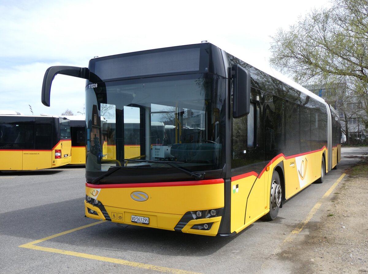 (260'821) - CarPostal Ouest - VD 563'295/PID 11'328 - Solaris am 29. Mrz 2024 in Yverdon, Garage