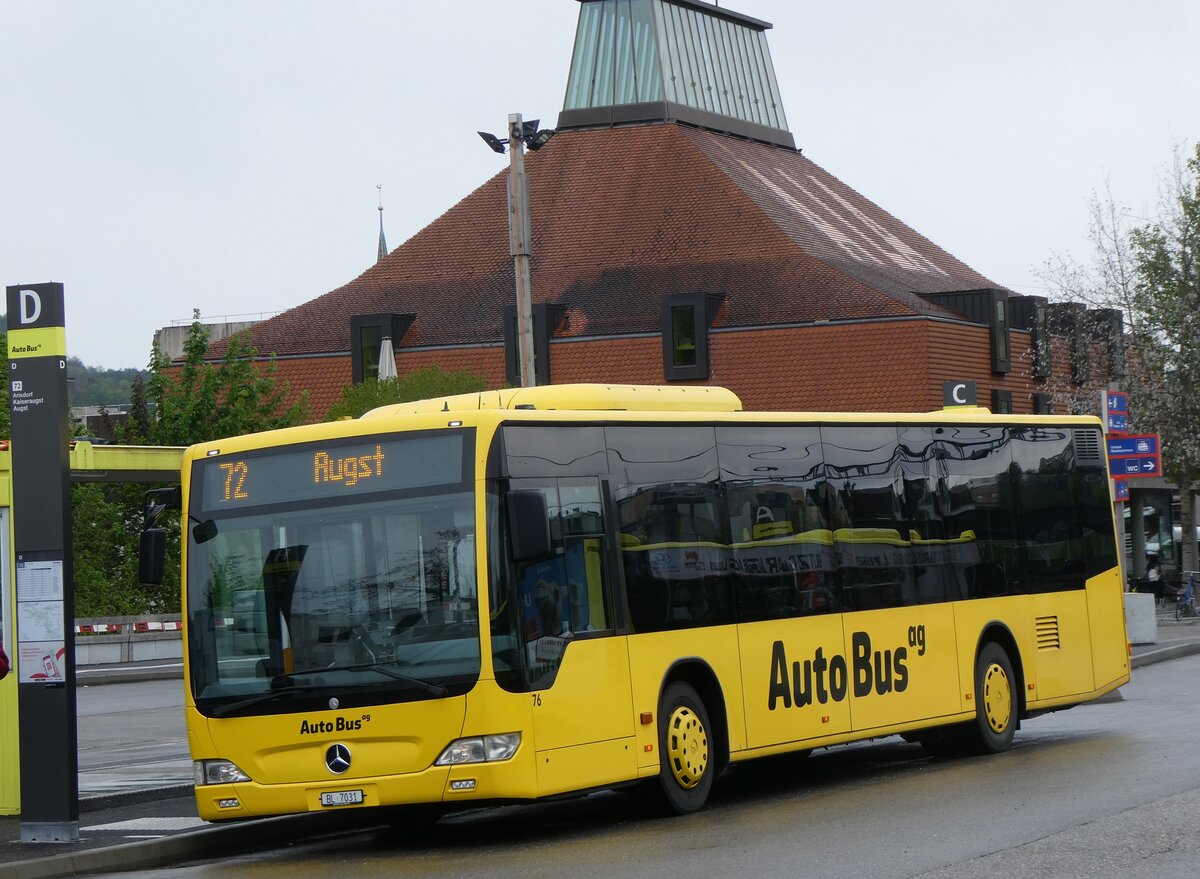 (261'561) - AAGL Liestal - Nr. 76/BL 7031 - Mercedes am 19. April 2024 beim Bahnhof Liestal