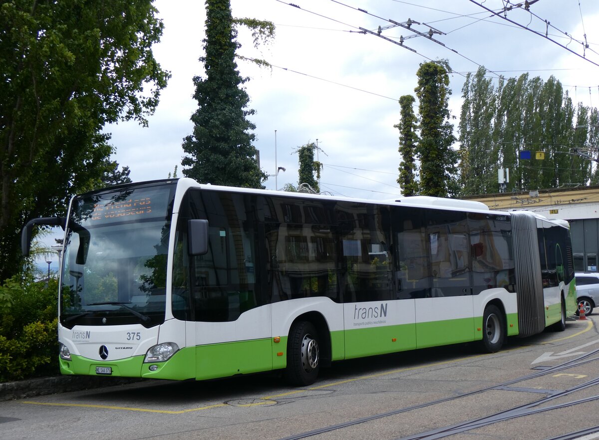 (261'670) - transN, La Chaux-de-Fonds - Nr. 375/NE 146'375 - Mercedes am 23. April 2024 in Neuchtel, Dpt