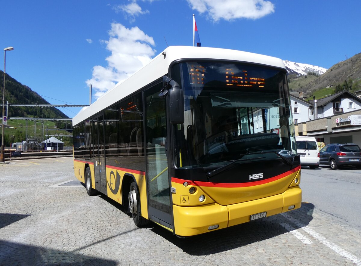 (262'245) - Barenco, Faido - TI 5530/PID 10'142 - Scania/Hess am 10. Mai 2024 beim Bahnhof Airolo