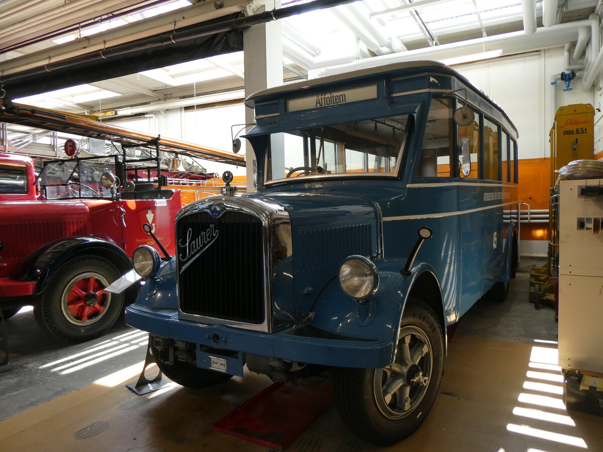 (262'962) - Oldtimer Club Saurer, Arbon - Nr. 45 - Saurer/Tscher (VBZ Zrich Nr. 45; ex Firma in Spreitenbach; ex VBZ Zrich Nr. 245; ex VBZ Zrich Nr. 45) am 25. Mai 2024 in Arbon, Saurermuseum