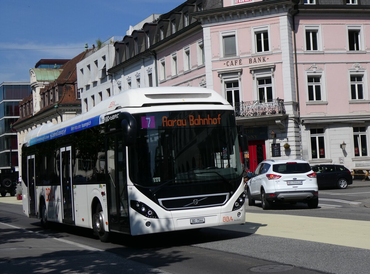 (263'395) - BBA Aarau - Nr. 44/AG 7544 - Volvo am 6. Juni 2024 beim Bahnhof Aarau