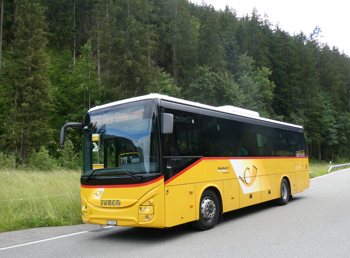 (264'330) - Spring, Schwenden - BE 26'672/PID 11'592 - Iveco am 4. Juli 2024 in Zwischenflh, Seebergstrasse