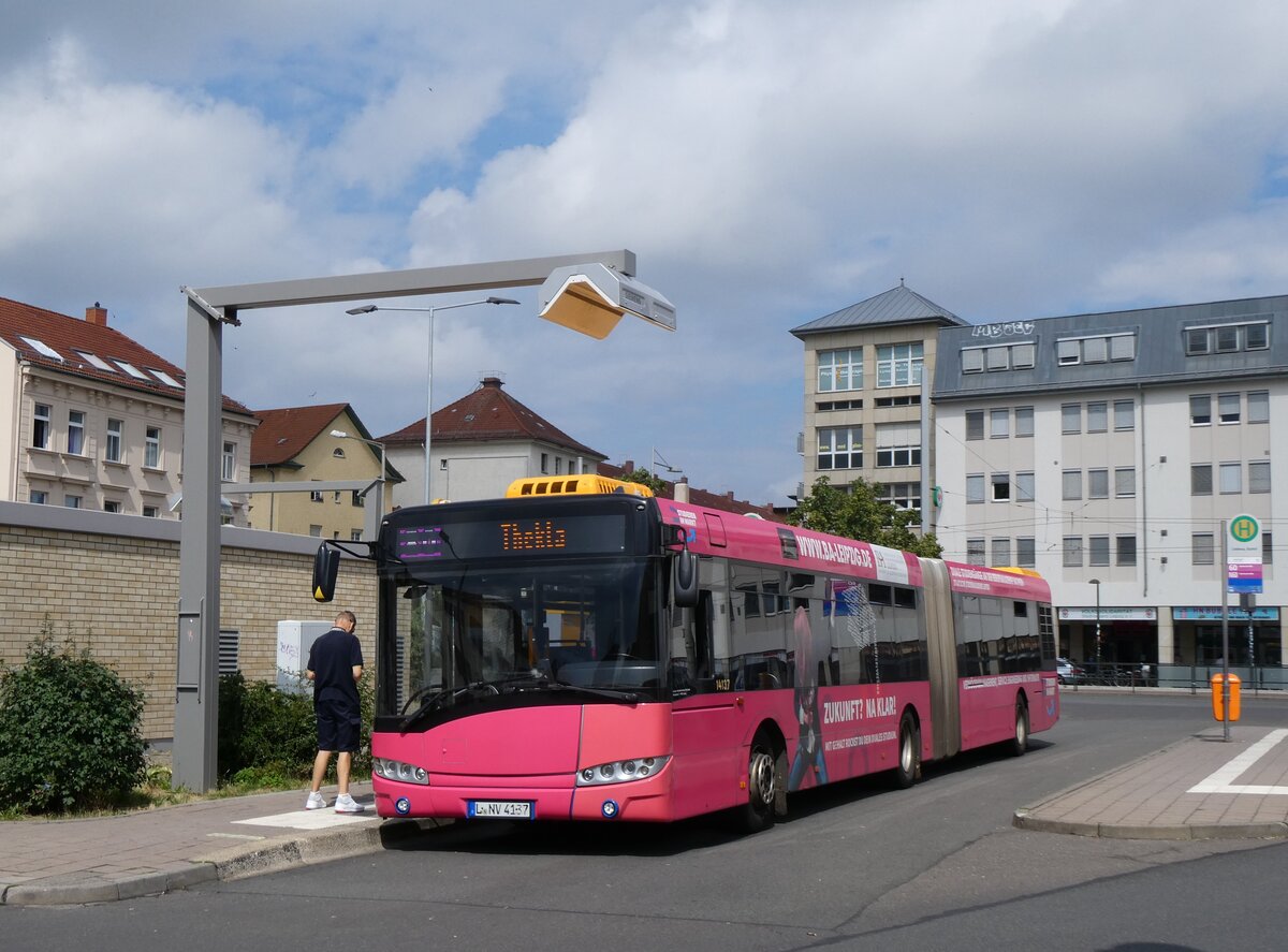 (264'682) - LVB Leipzig - Nr. 14'137/L-NV 4137 - Solaris am 11. Juli 2024 in Leipzig, Lindenau Bushof