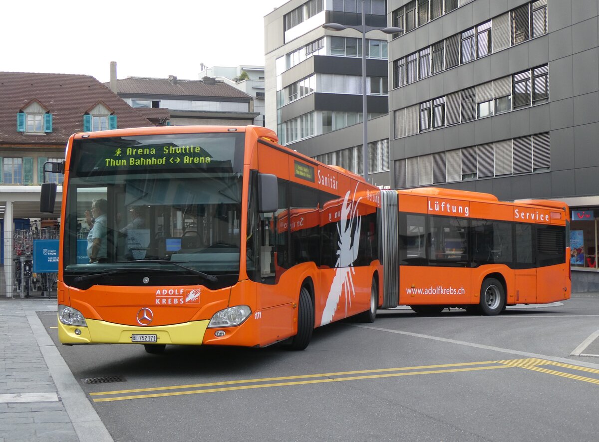 (264'972) - STI Thun - Nr. 171/BE 752'171 - Mercedes am 23. Juli 2024 beim Bahnhof Thun