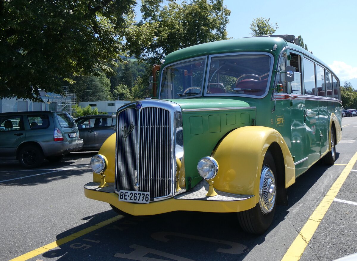 (265'433) - STI Thun - Nr. 15/BE 26'776 - Saurer/Gangloff (ex AvH Heimenschwand Nr. 5) am 6. August 2024 in Thun, CarTerminal