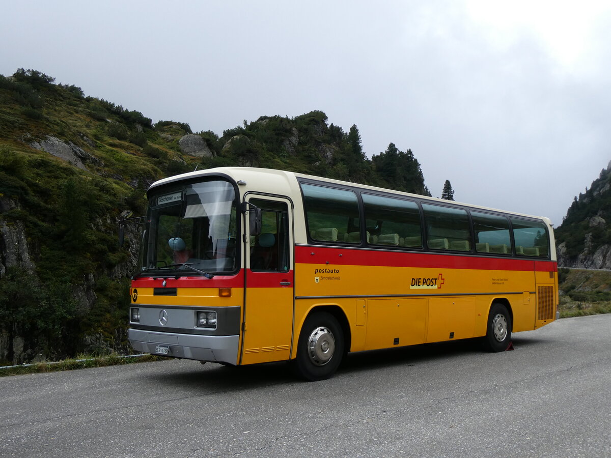 (266'911) - Buzzi, Bern - BE 910'789 - Mercedes (ex Mattli, Wassen PID 2295) am 10. September 2024 in Susten, Steingletscher