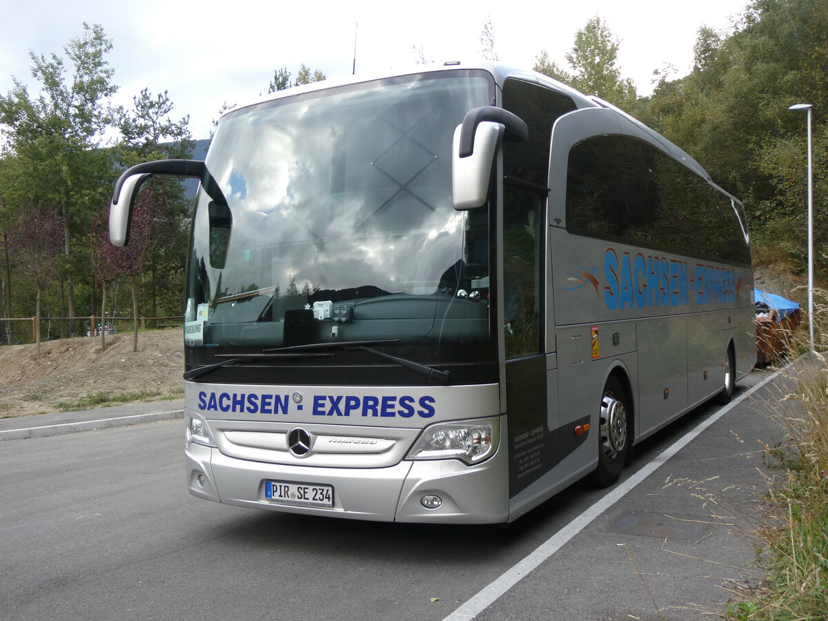 (267'246) - Aus Deutchland: Sachsen-Express, Freital - PIR-SE 234 - Mercedes am 18. September 2024 in La Massana, Carparkplatz