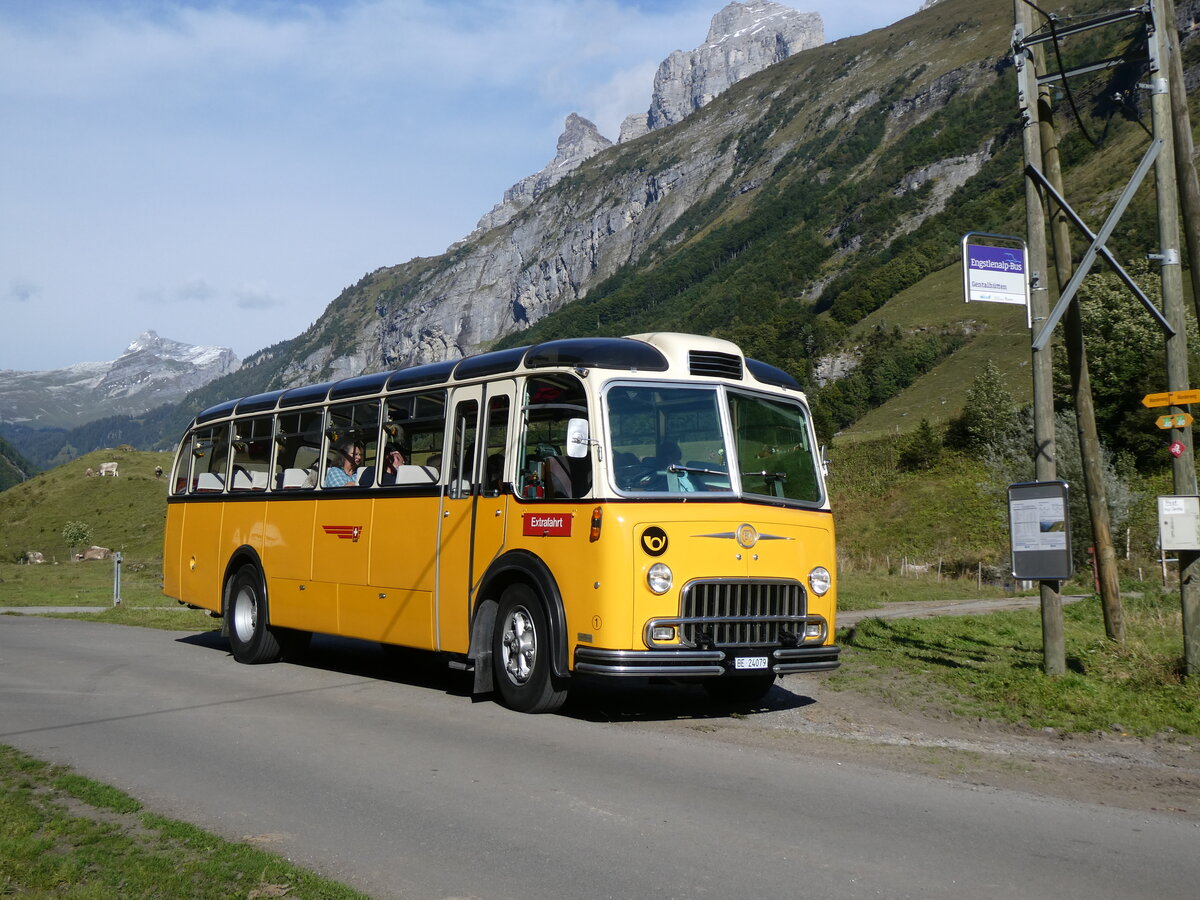 (267'500) - Gast, Reutigen - Nr. 1/BE 24'079 - FBW/FHS (ex Lambach, Gommiswald; ex Hotz, Rickenbach bei Wil/TG; ex P 24'079; ex P 21'579) am 22. September 2024 in Innertkirchen, Gentalhtten