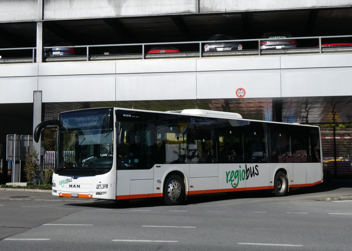 (268'206) - Regiobus, Gossau - Nr. 2/SG 283'909 - MAN am 17. Oktober 2024 beim Bahnhof Herisau