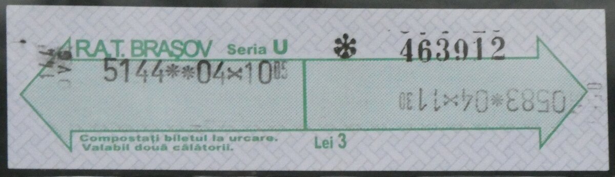 (269'131) - Aus Rumnien: RAT-Einzelbillet am 11. November 2024 in Thun