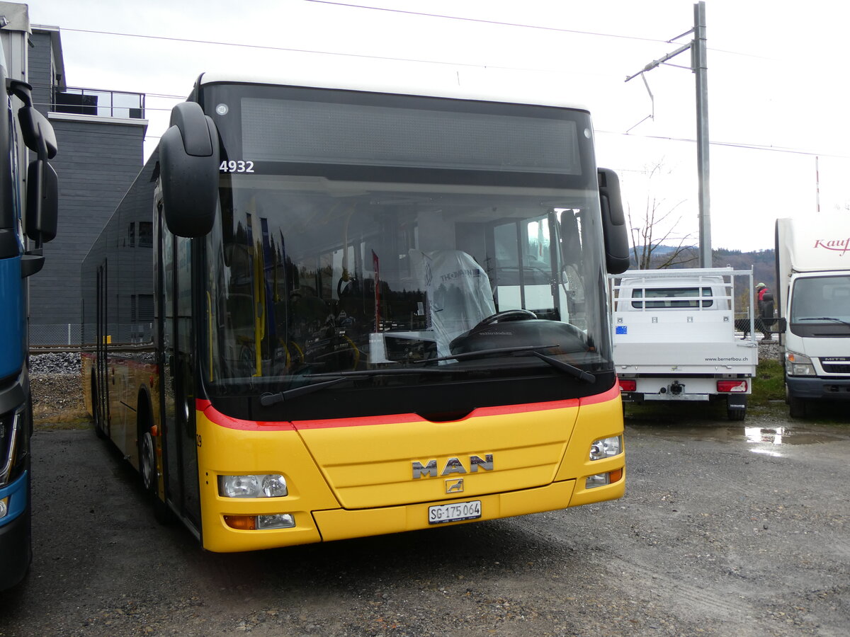 (269'276) - Eurobus, Arbon - Nr. 29/SG 175'064/PID 4932 - MAN (ex Schwizer, Goldach Nr. 29) am 19. November 2024 in Schmerikon, Thomann