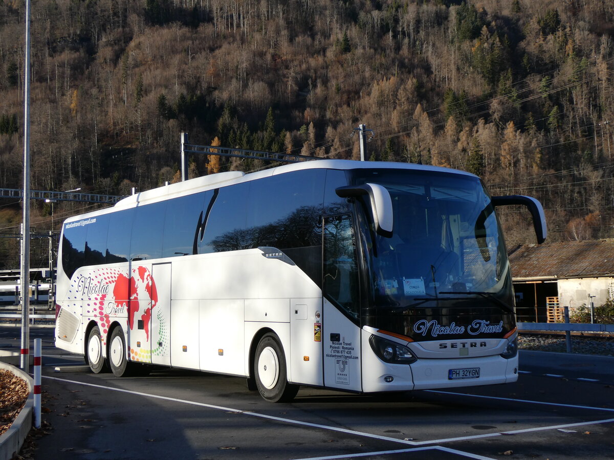 (269'648) - Aus Rumnien: Nicolae Travel, Ploiesti - PH 32 YGN - Setra am 6. Dezember 2024 beim Bahnhof Interlaken Ost