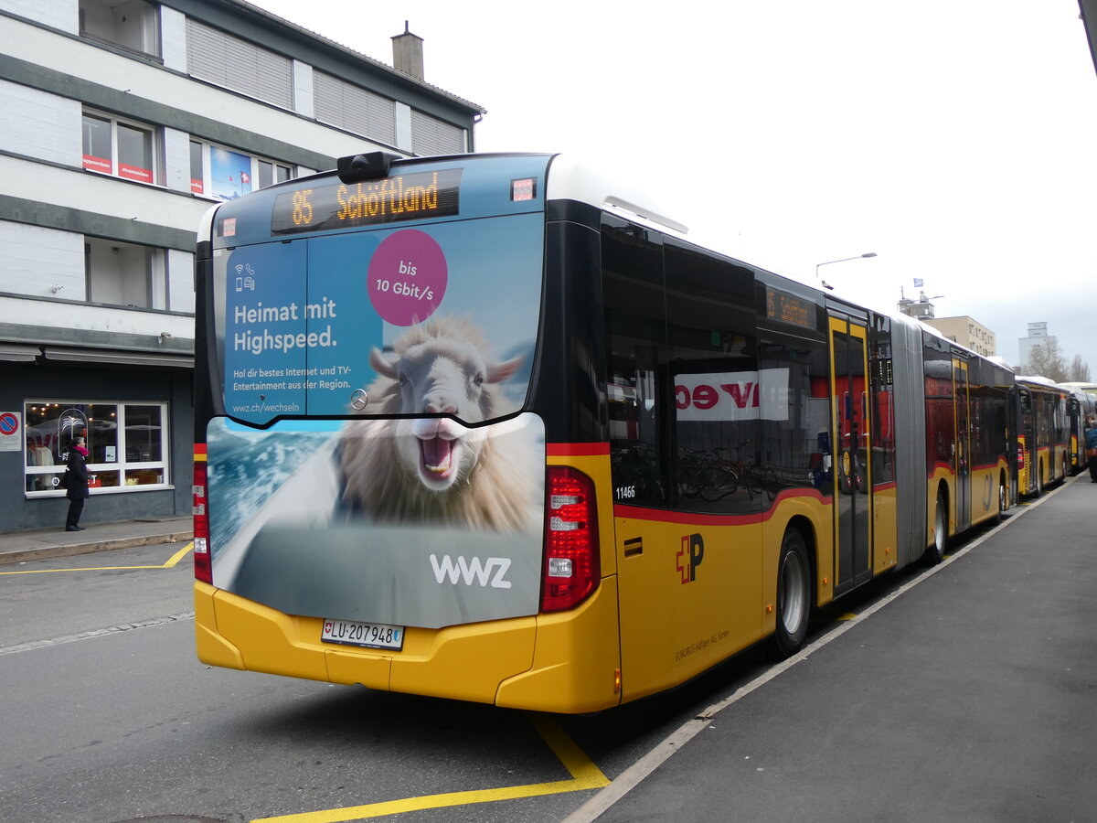 (269'788) - Hfliger, Sursee - Nr. 35/LU 207'948/PID 11'466 - Mercedes (ex Nr. 8; ex Eurobus, Arbon Nr. 8) am 10. Dezember 2024 beim Bahnhof Sursee