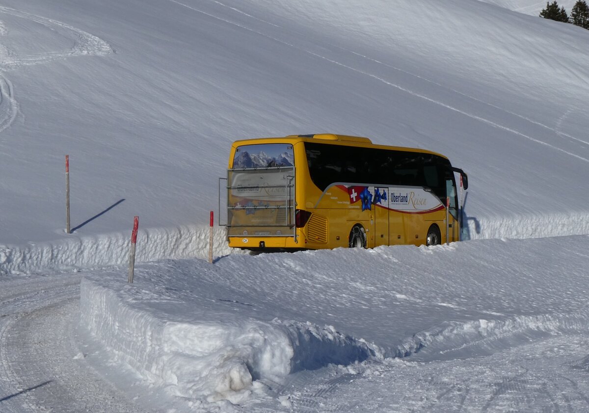 (270'385) - Oberland Reisen, Thun - Nr. 22/BE 92'977 - Setra (ex AVG Grindelwald Nr. 22) am 29. Dezember 2024 auf der Bussalp