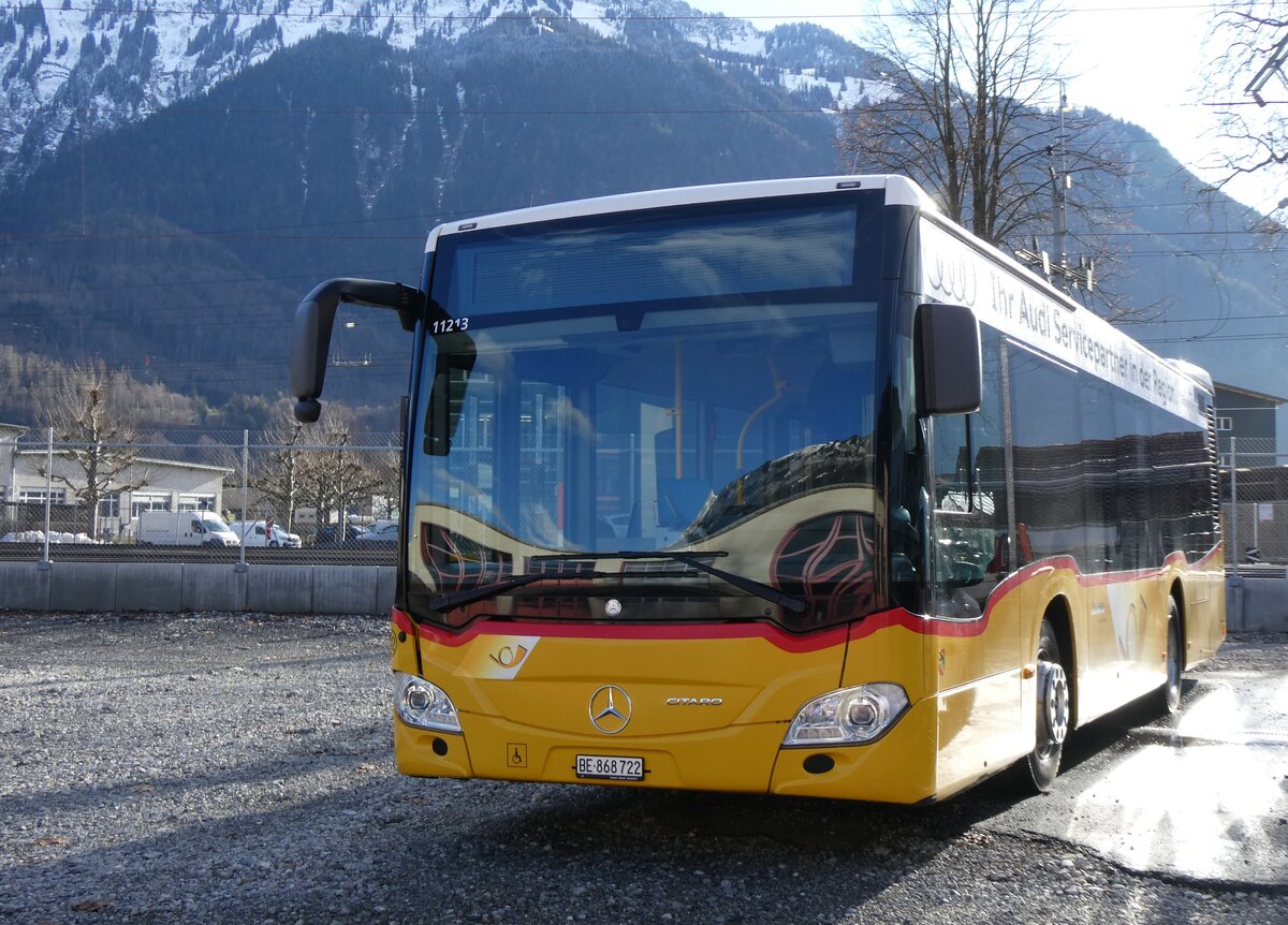 (270'742) - Fl�ck, Brienz - Nr. 22/BE 868'722/PID 11'213 - Mercedes am 7. Januar 2025 in Intrlaken, Postgarage