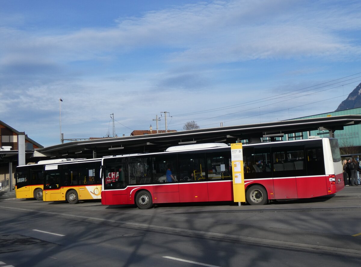 (271'473) - PostAuto Zentralschweiz - Nr. 530/OW 26'301/PID 12'338 - MAN (ex Dr. Richard, A-Wien Nr. 1418) am 24. Januar 2025 beim Bahnhof Sarnen
