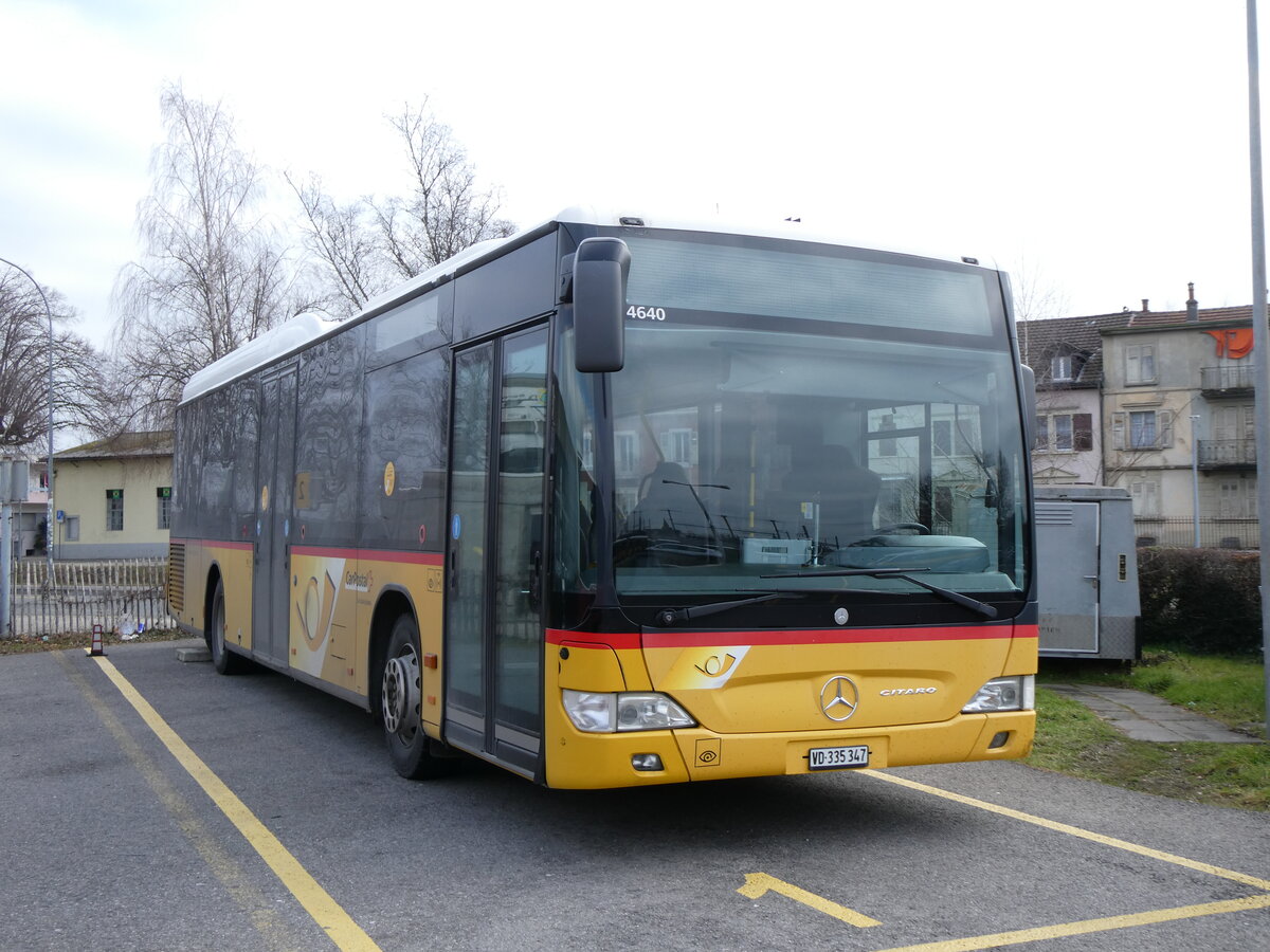 (271'583) - CarPostal Ouest - VD 335'347/PID 4640 - Mercedes am 1. Februar 2025 in Yverdon, Garage