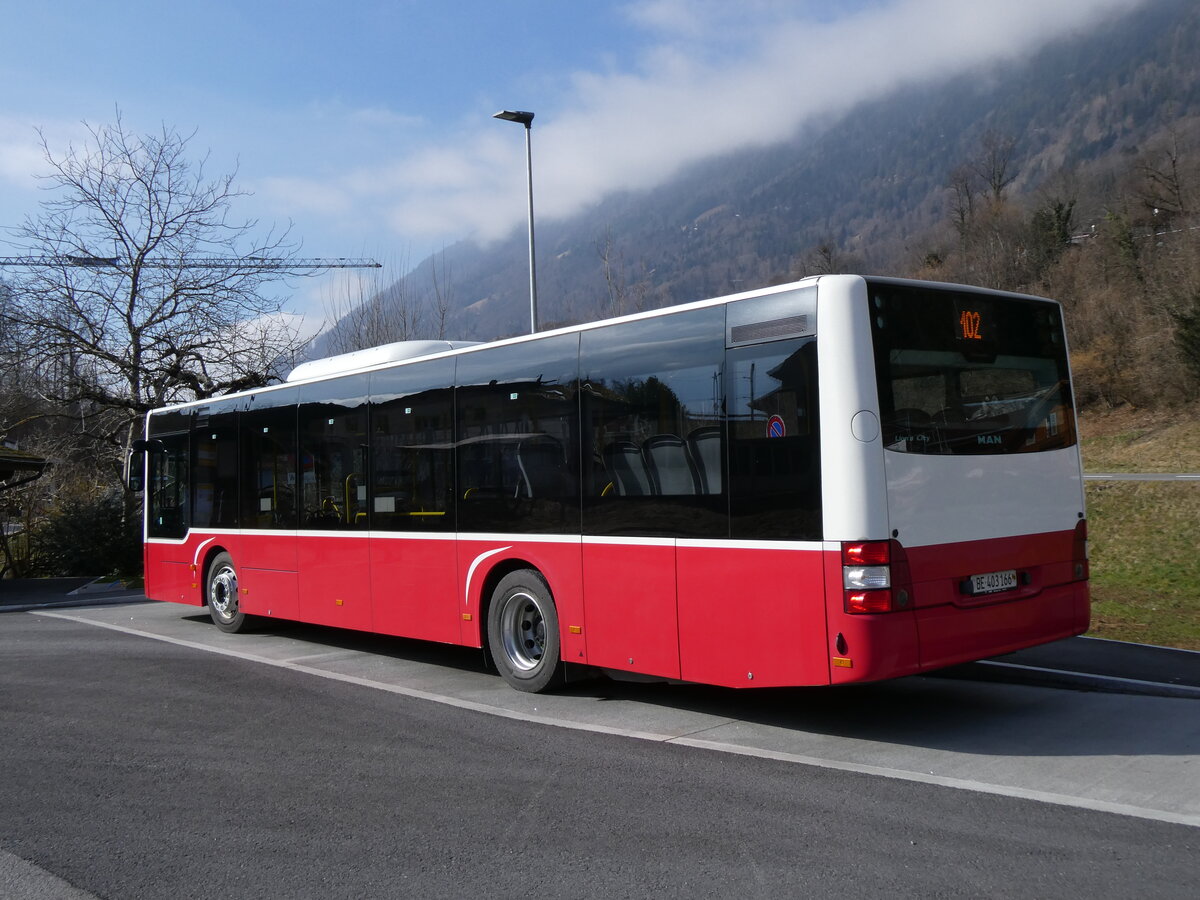 (272'196) - PostAuto Bern - BE 403'166/PID 12'336 - MAN (ex Dr. Richard, A-Wien Nr. 1411) am 17. Februar 2025 in Ringgenberg, S�ge