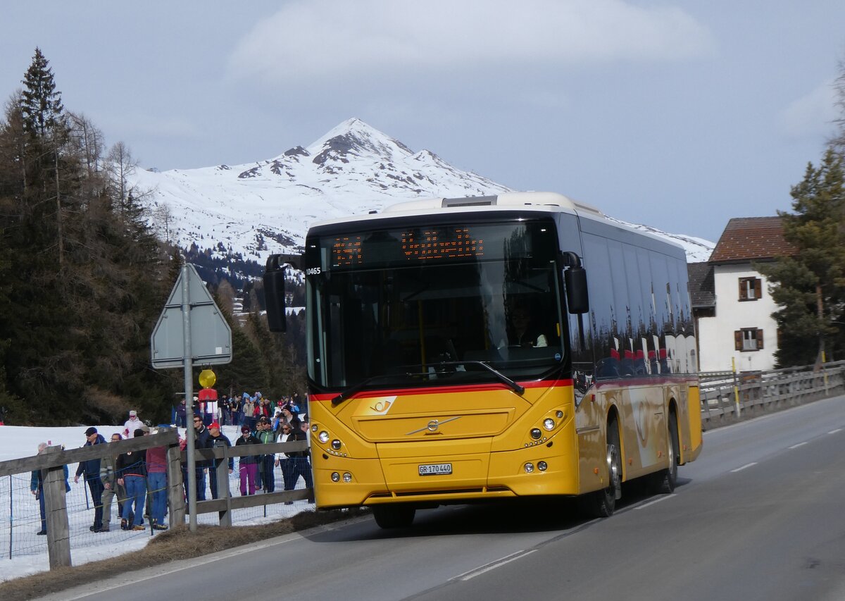 (272'343) - PostAuto Graub�nden - GR 170'440/PID 10'465 - Volvo am 22. Februar 2025 in Lantsch/Lenz, Biathlon-WM