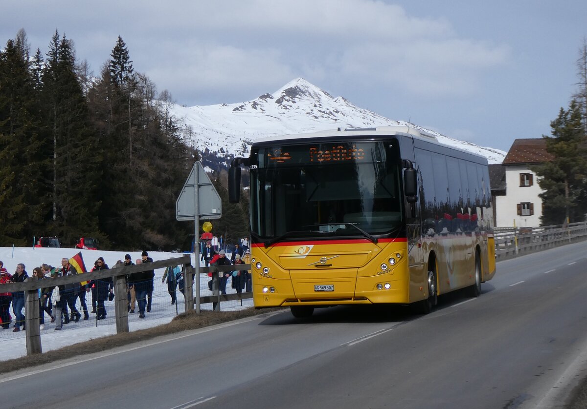(272'389) - PostAuto Nordschweiz - AG 569'507/PID 11'537 - Volvo (ex Brem, Wlflinswil) am 22. Februar 2025 in Lantsch/Lenz, Biathlon-WM