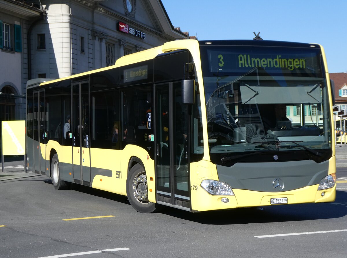 (272'628) - STI Thun - Nr. 179/BE 752'179 - Mercedes am 3. Mrz 2025 beim Bahnhof Thun